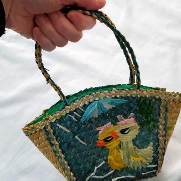 Vintage 2 Easter Baskets OOAK Wicker - Picture 13 of 16